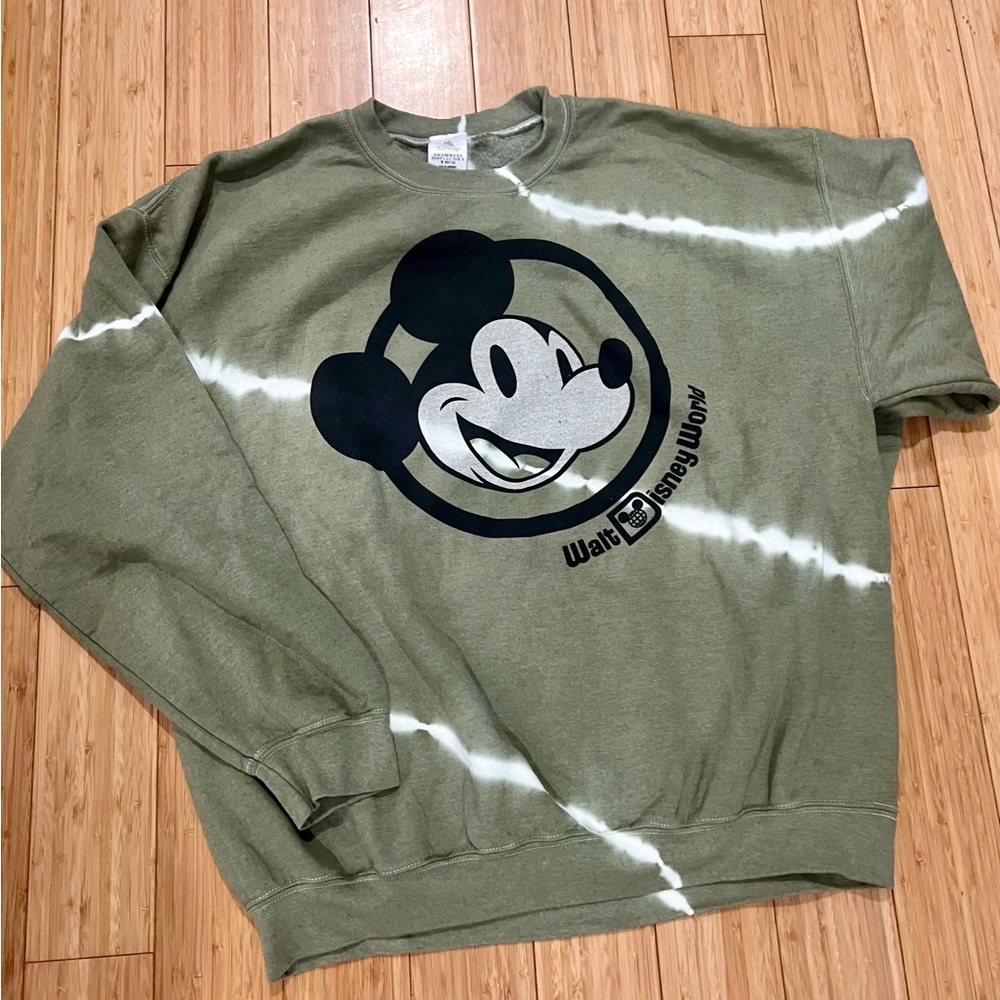 Disney Mickey Mouse Green Crewneck Sweater